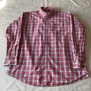 Cinch Men's Plaid Button Down Shirt in Red and Gray